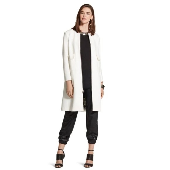 CHICO'S BLACK LABEL Patch Pocket Zipper Jacket COLOR: Antique White SIZE: 3 (16) - Picture 4 of 10